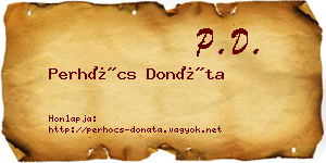 Perhócs Donáta névjegykártya